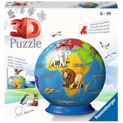Puzzle 72 elementy 3D Kula, Dziecinny Globus