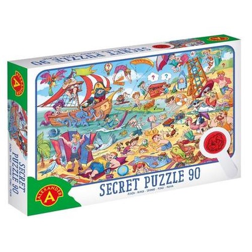 Puzzle 90 obserwacyjne z lupą - Plaża ALEX