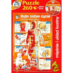Puzzle Było sobie życie - Mięśnie i układ kostny + DVD