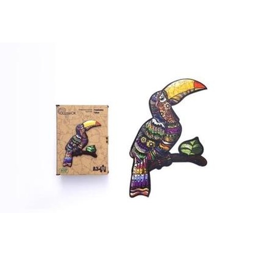 Puzzle drewniane eko 127 Tropikalny tukan A3