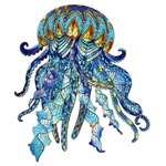Puzzle drewniane / kolorowe - Meduza