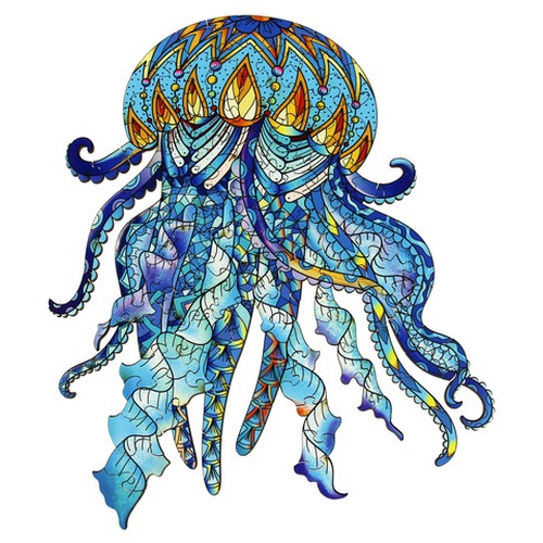 Puzzle drewniane / kolorowe - Meduza