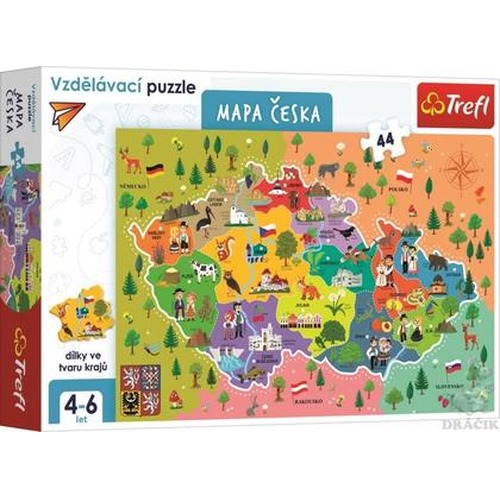 Puzzle Edukacyjne 44 Mapa Czech TREFL