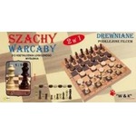 Szachy, warcaby 2w1 drewniane