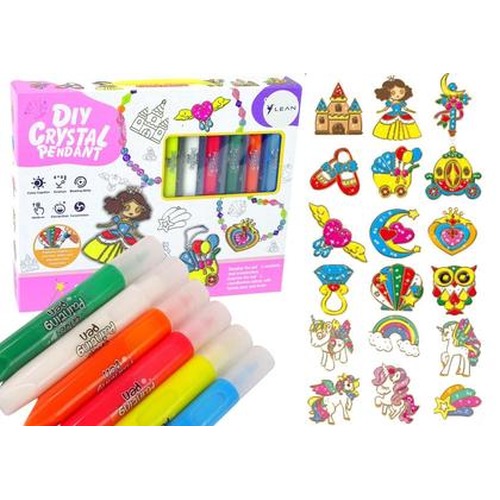 Witraże zawieszki DIY biżuteria 18szt
