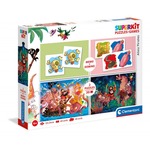 Zestaw Superkit Puzzle 2x30 elementów + Domino + Memo - Ahoj Piraci